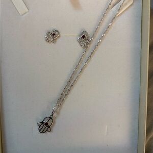 Hamsa chain with matching earrings
